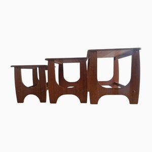 Teak Nesting Tables, Denmark, 1970s, Set of 3