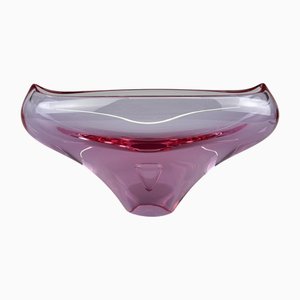 Art Glass Bowl attributed to Glass Designer Miloslav Klinger, Czechoslovakia, 1960s
