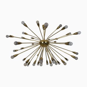 Large Mid-Century Brass Sputnik Chandelier, Germany, 1950s