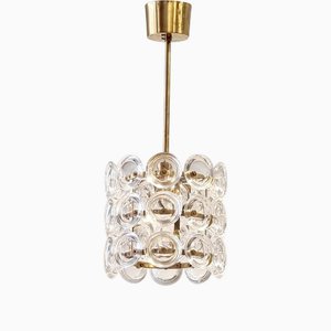 Lampada a sospensione in vetro e ottone di Carl Fagerlund, fine XIX secolo