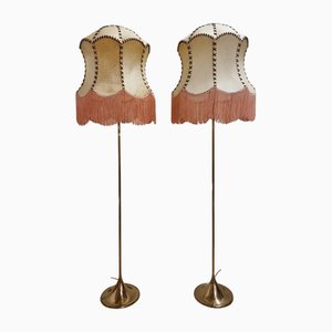 Vintage G-024 Floor Lamps in Brass by Alf Svensson for Bergboms, 1960s, Set of 2