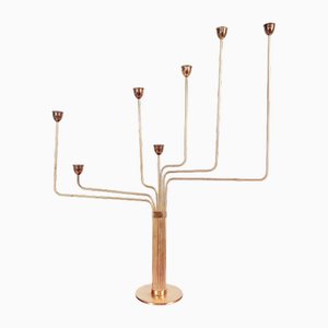 Candelabro danés vintage de latón de Piet Hein, década de 1890