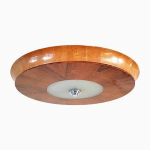 Large Flush Mount Lamp with Intricatefloral Inlay, 1939