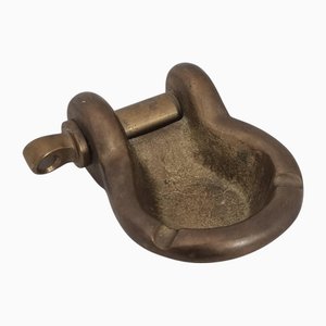 Gabelkopf Aschenbecher aus Messing, 1950er