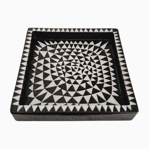 Scandinavian Modern Ceramic Domino Tray or Ashtray attributed to Stig Lindberg for Gustavsberg, 1890s