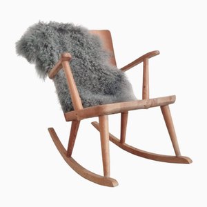 Sedia a dondolo Fur 513 di Karl Malmvall, Svezia, anni '40-'50