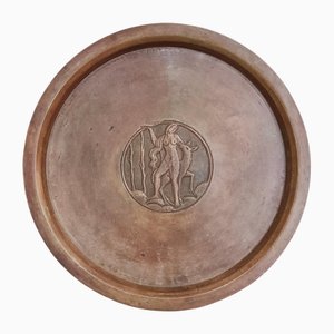Fuente Grace sueca de bronce con decoración de la diosa Diana de Sune Bäckström, años 20