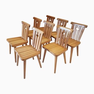 Sillas escandinavas modernas de pino de Göran Malmvall para Karl Andersson & Söner, década de 1890. Juego de 8