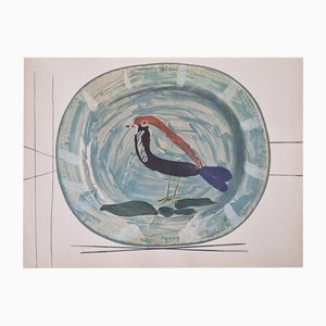 Print Depicting Pablo Picasso Vallauris Plate with Bird from Albert Skira, Mid-20th Century