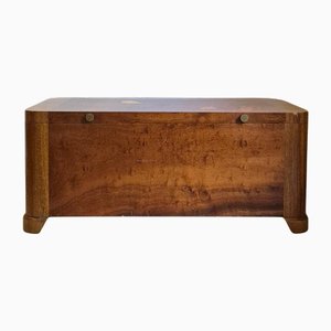 Swedish Modern Blanket Chest or Coffee Table with Marine Intarsia Decor, 1940s