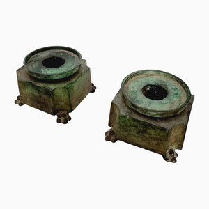 Swedish Grace Candleholders in Bronze by Jacob Ängman for GAB, 1920s, Set of 2