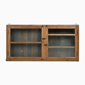 Wood Wall Display Case with Patinated Bottom