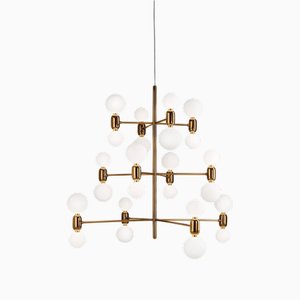 Aballs 12 Golden Suspension Lamp by Jaime Hayon for Parachilna