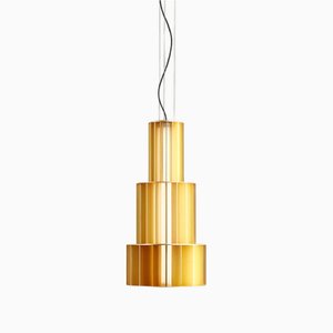 Babel T Me Golden Suspended Lamp by Stephen Burks for Parachilna