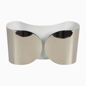 Mid-Century Chrome Foglio Sconce attributed to T. Scapra for Flos, Italy, 1960s