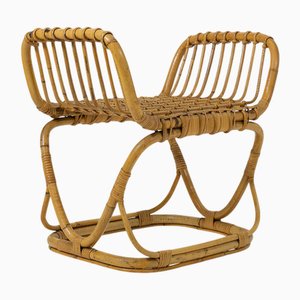 Mid-Century Hocker aus Bambus, 1950er