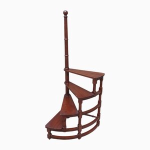 Small 4-Step Wooden Library Ladder, Italy, 1960s