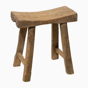 Vintage Elm Saddle Stool