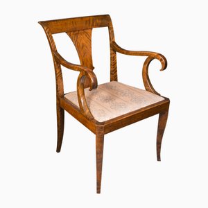 Chaise Continental Elbow Vintage en Bois Satiné, 1930s
