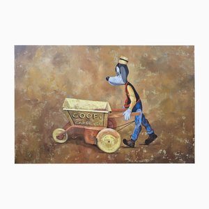 Miguel Ángel García López, Goofy the Gärtner, Öl auf Leinwand