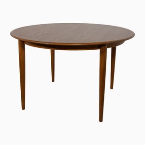 Runder ausziehbarer Mid-Century Esstisch aus Teak von Skovmand & Andersen, Dänemark, 1960er