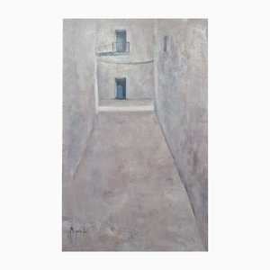 Miguel Ángel García López, Street in Darkness, Öl auf Leinwand