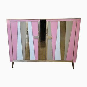 Two-Door Sideboard in Colored Glass, 1980s