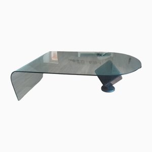 Waterfall Glass and Marble Coffee Table attributed to Fontana Arte, 1970s