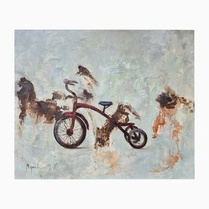 Miguel Ángel García López, Dreirad, Öl auf Leinwand