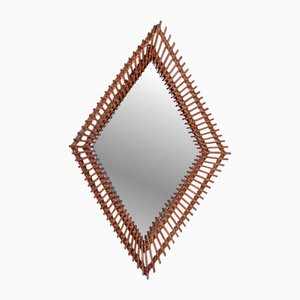 Miroir avec Cadre en Rotin, 1965