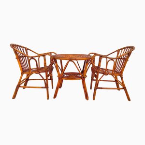 Mid-Century Modern Bamboo Set, Italy, 1960s, Set of 3