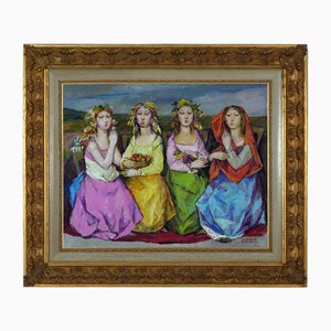 Giuseppe Ciavolino, The Four Seasons, 1920er, Öl auf Leinwand