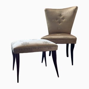 Set of Armchair and Footstool attributed to Guglielmo Ulrich, 1950s