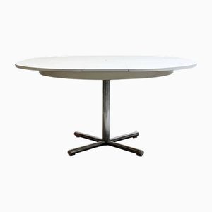 Mid-Century Round Dining Table with Innovative Mechanics