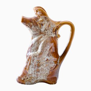 Artisanal Zoomorphic Carafe in Foam Enamelled Stoneware, 1950s