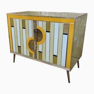 Zweitüriges Sideboard aus Farbglas, 1980er