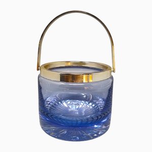 Blauer Eiskübel aus Kristallglas von lACS, Italien, 1970er