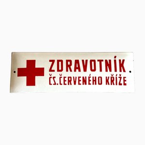 Metal Red Cross Sign, 1960s