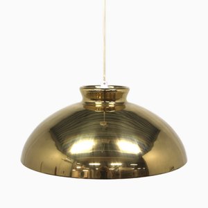 Pendant Light in Gilded Metal, Sweden, 1970s