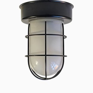 Vintage Industrial Cage Flush Mount or Wall Light by Abo Randers, 1980s