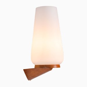 Wall Lamp with Opal Glass Shade on Wooden Base from Philips