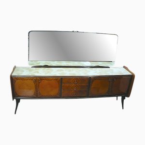 Italian Sideboard with Large Mirror in the style of Rigamonti, 1940s