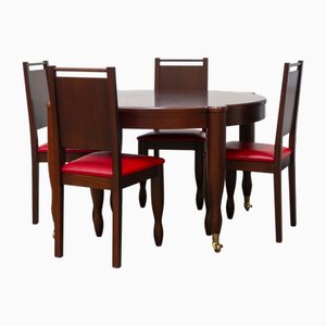 Tavolo da pranzo con 4 sedie Arkiphasem di Claudio Dondoli, set di 5