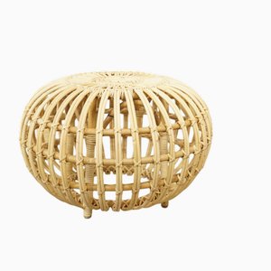 Large Rattan Ottoman attributed to Franco Albini, 1950s