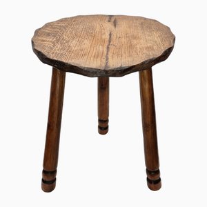 French Oak Tripod Stool, 1960s