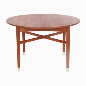 Vintage Danish Teak & Brass Dining Table, 1950s