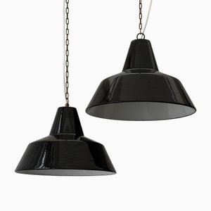 Lampade a sospensione industriali di Louis Poulsen, Danimarca, anni '50, set di 2