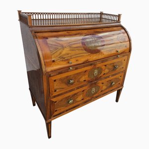 Zylinderförmiger Louis Seize Schreibtisch aus Nussholz, 1790er