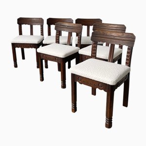 Brutalist Chairs by Charles Dudouyt, 1940s, Set of 6