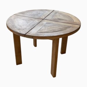 Round Elm Table from Maison Regain, 1970s